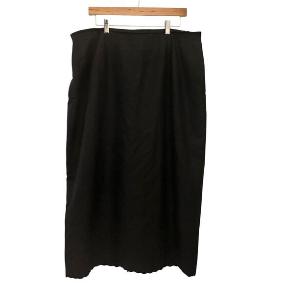 Talbots Vintage Black 100% Silk Maxi Skirt with Back Slit Size 20W - Picture 1 of 9